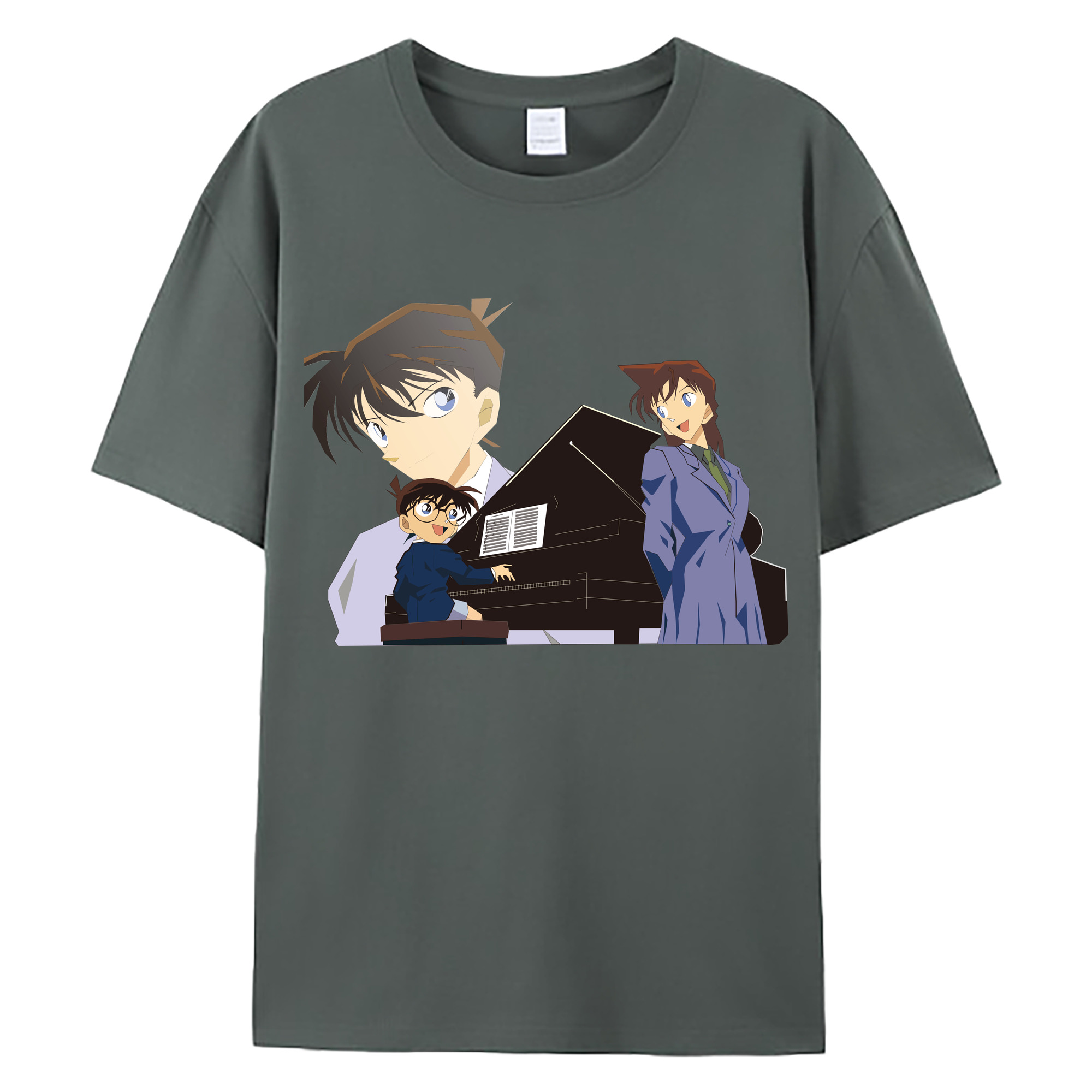（画像用） 名探偵コナン 毛利 蘭 もうり らん、モーリ ラン Detective Conan Rachel Moore 綿100％ メンズ半袖Tシャツ｜肌触りやわらか＆通気性
